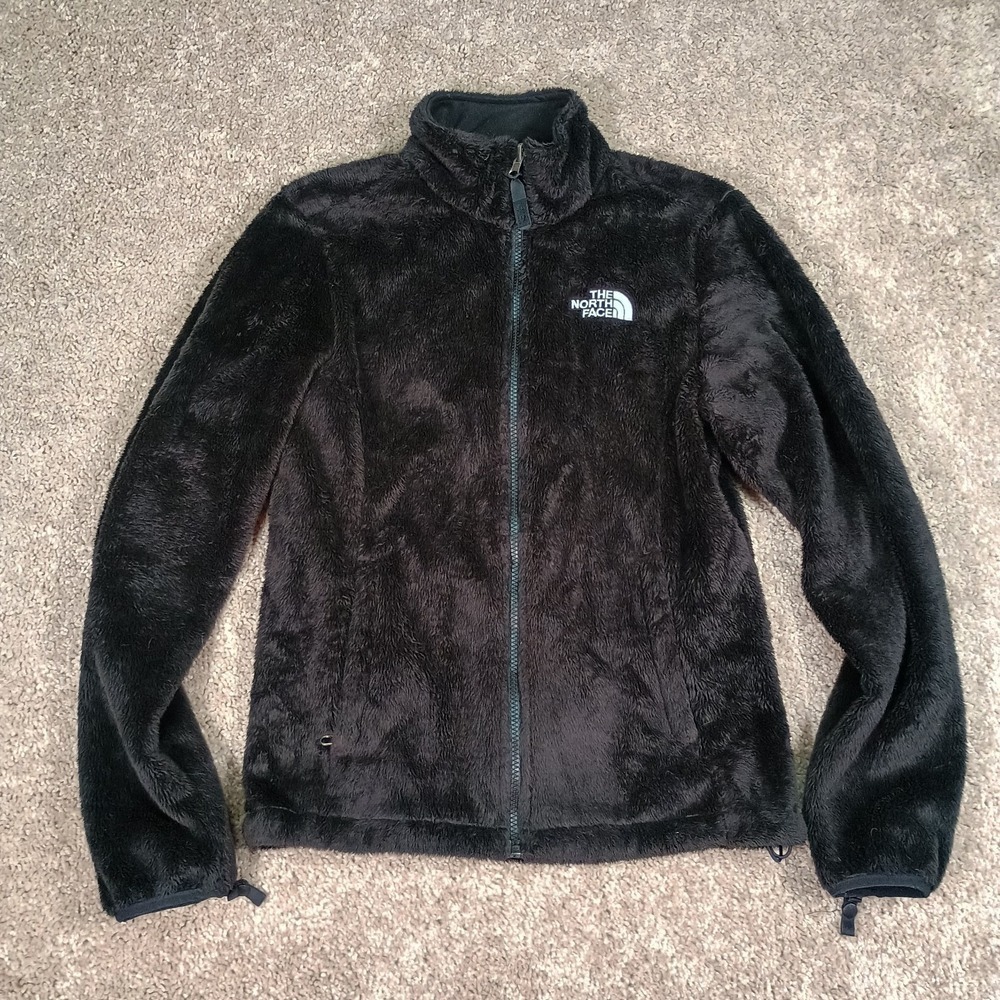 The North Face Black Fleece Furry Women's Zip Up Sweatshirt Jacket Small